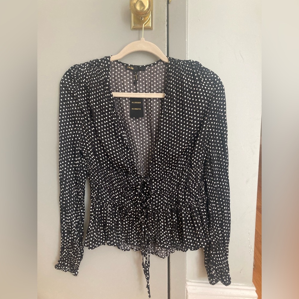 Long sleeve tie up Maje top